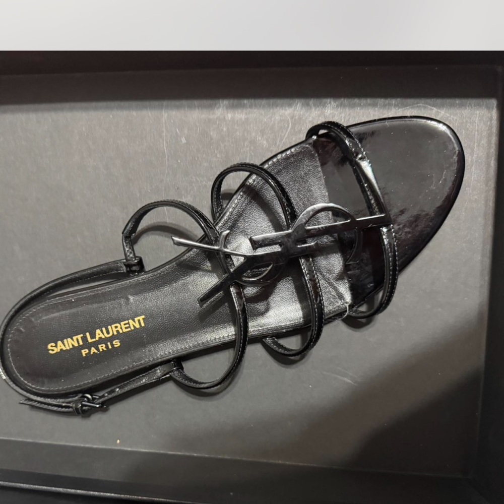 Yves Saint Laurent Black Strappy Sandals